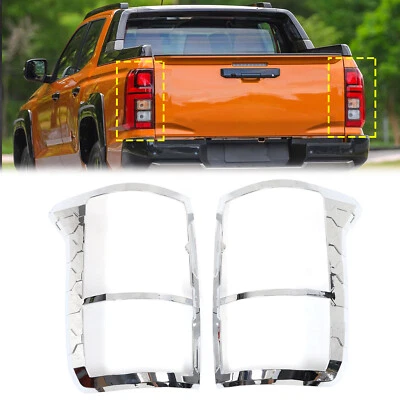 Par de molduras de cubierta de lámpara de luz trasera cromadas aptas para Mitsubishi L200 Triton 2015-2018 Foto 1 de 4