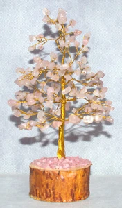 Beautiful Rose Quartz Gem Tree w/200 Gemstones - Picture 1 of 2