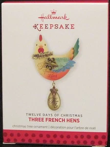 2013 Hallmark - Tres gallinas francesas tercera en doce días de Navidad - como nueva en caja - Imagen 1 de 1