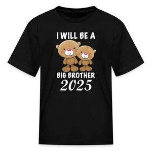 I Will Be Big Brother 2025 Teddy Bear Sibling 2025 Kid's T-Shirt - Picture 1 of 25