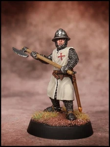 KNIGHTS TEMPLAR FOOT KNIGHT. Painted 28mm Medieval Crusades. - Picture 1 of 3