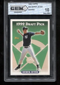 Derek Jeter Rookie 1993 Topps #98 RC Card MLB New York Yankees GEM MINT 10 - Picture 1 of 2