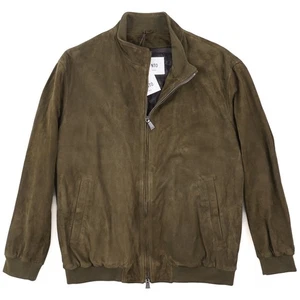 Manto Olive Green Soft Lambskin Suede Leather Jacket XXL *Shorter Sleeves* NWT - Picture 1 of 10