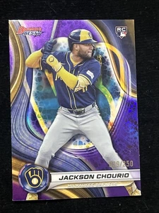 2024 Bowman's Best Jackson Chourio RC Purple Refractor Rookie #189/250 Brewers - Picture 1 of 6