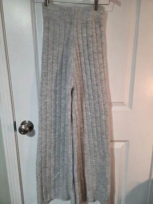 Sincerley Jewels Sweater Knit Pants Size XS Soft Grey Wide Legs - Image 1 of 4