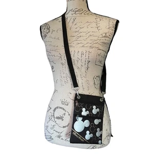 Disney Mickey Mouse Black Mini Crossbody Purse EUC - Picture 1 of 5