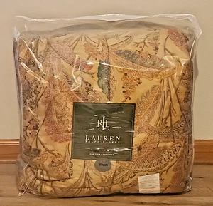 Trapuntino doppio Ralph Lauren Coco foglia di palma oro floreale 63" x 86" - Foto 1 di 8