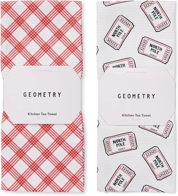 GEOMETRY Christmas Kitchen Towels - Quick Dry Microfiber Cloth Dish Towels for K - Image 1 of 4