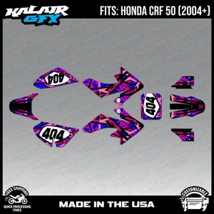 Graphics Kit for Honda CRF50 (2004-2012) or (2013+) Shatter - Magenta - Picture 1 of 4