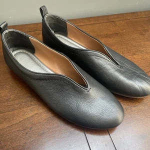 Zapatos planos de ballet cómodos sin cordones de cuero negro LUCCA LANE Bayla talla 6 m - Imagen 1 de 9