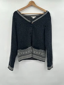 VTG Style Isabella Bird Sweater Women M Black Knit Long Sleeve V Neck Super Cute - Picture 1 of 5
