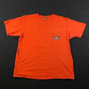Camiseta De Colección Harley-Davidson Naranja Logo Bolsillo Manga Corta Para Hombre Talla XXL - Imagen 1 de 10