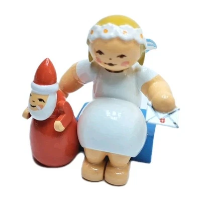 Wendt & Kühn - Margeritenengel mit Weihnachtsmann 634/70/29- Rarität -NEU & OVP - Bild 1 von 2