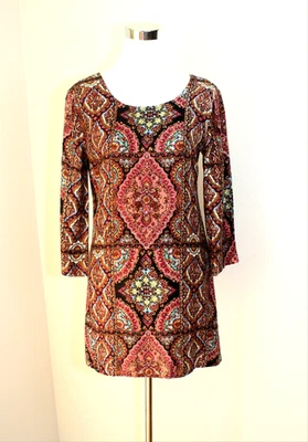 BILLABONG Casual Long Tunic Top / Mini Dress 3/4 Sl. Multicolor Victorian S  #02 - Image 1 of 4