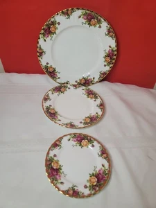 3 Stück Royal Albert Old Country Roses Speise-, Salat- & Brot- & Butterteller - Bild 1 von 6