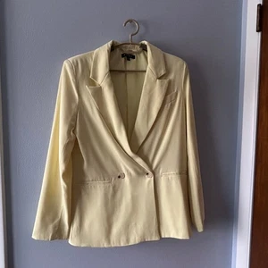 Blazer para mujer Fore doble botonadura dos botones amarillo limón talla M - Imagen 1 de 13