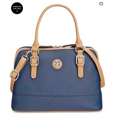 NWT Giani Bernini Saffiano Dome Satchel Blue - Image 1 of 4