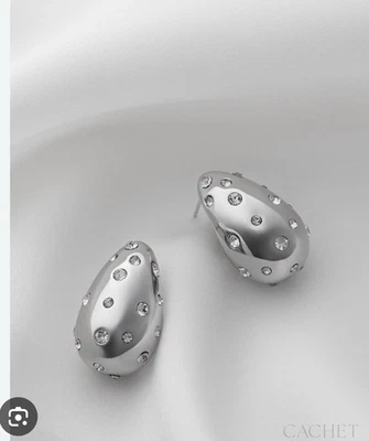 Paparazzi Cachet Rhodium Silver Earrings Novae - Image 1 of 4