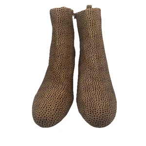 Gianni Bini Animal Print Size 11 Block Heel Zipper Ankle Boots Cheetah Polka - Picture 1 of 10