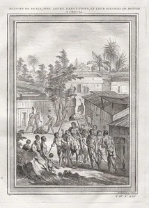 Benin Africa occidentale Africa Africa architettura africana popoli indigeni incisione 1750 - Foto 1 di 1