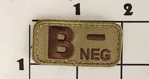 B Neg Patch Blood Type United States Army Embroidered Hook & Loop Uniform - Picture 1 of 1