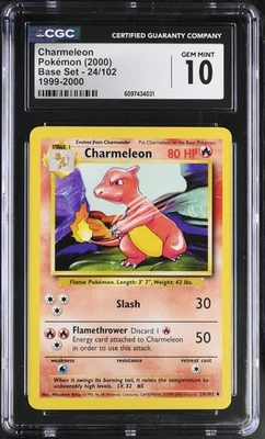 Pokémon TCG Charmeleon Base Set 24/102 1999-2000 4th Print UK Print WOTC - Image 1 of 2