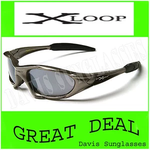 X Loop Sunglasses XL0104 UV400 Davis H8 gray sports wrap smoke lens - Picture 1 of 1