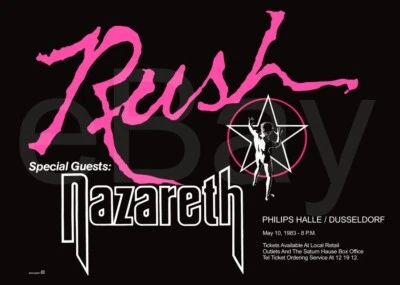 RUSH NAZARETH 1983 26 x 18 "SIGNALS" Tour Dusseldorf Germany Custom Promo Poster - Image 1 of 3