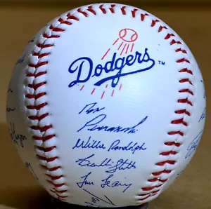 LA DODGERS VINTAGE 1990's Baseball SGA TEAM SIGNATURES facsimile - Picture 1 of 9