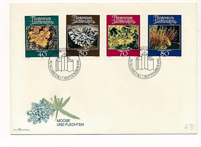 D146309 Plants Mosses and Lichens FDC Liechtenstein - Image 1 of 1
