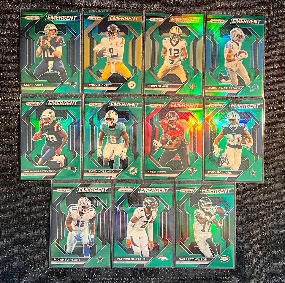 2023 Panini Prizm EMERGENT GREEN Insert Complete Your Set You Pick Football Card - Image 1 of 1