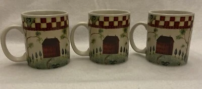 Thomson Pottery Beth Vincent- Stephens  2002 Country Home 8 Oz Mugs, Set Of 3 - Image 1 of 4