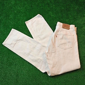 Vintage Levi's 501 Jeans Mens 33x34 Straight White Button Fly Classic denim 90s - Picture 1 of 18