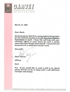 Carta firmada por Steve Garvey - Imagen 1 de 2