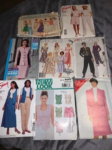 Misc Dresses Suit Shirt Patterns Misc Sizes (16) Uncut 8pcs - Picture 1 of 2