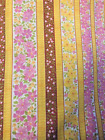 VTG Brightly Colored Pink Red & Yellow Floral Wallpaper Stripe BTHY