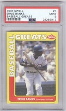1991 Swell's Baseball Greats #5 Ernie Banks PSA 9