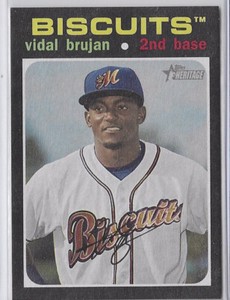 2020 Topps Heritage Minor League Vidal Brujan Flip Stock Parallel SSP RARE