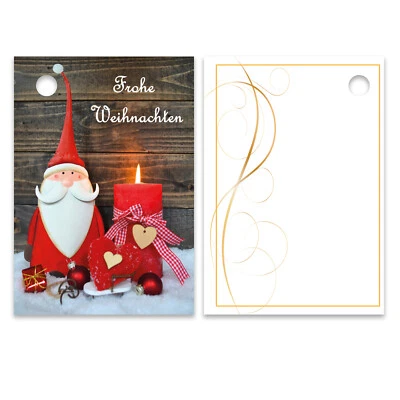 OLSHOP AG 25er Pack Geschenkanhänger "Frohe Weihnachten" Weihnachtsmann ca. 52 x 74 mm