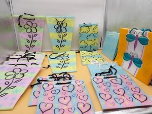 Vintage American Greetings Forget Me Not Gift Bags- & 7 Small, & 8 Flower Pot - Picture 1 of 12