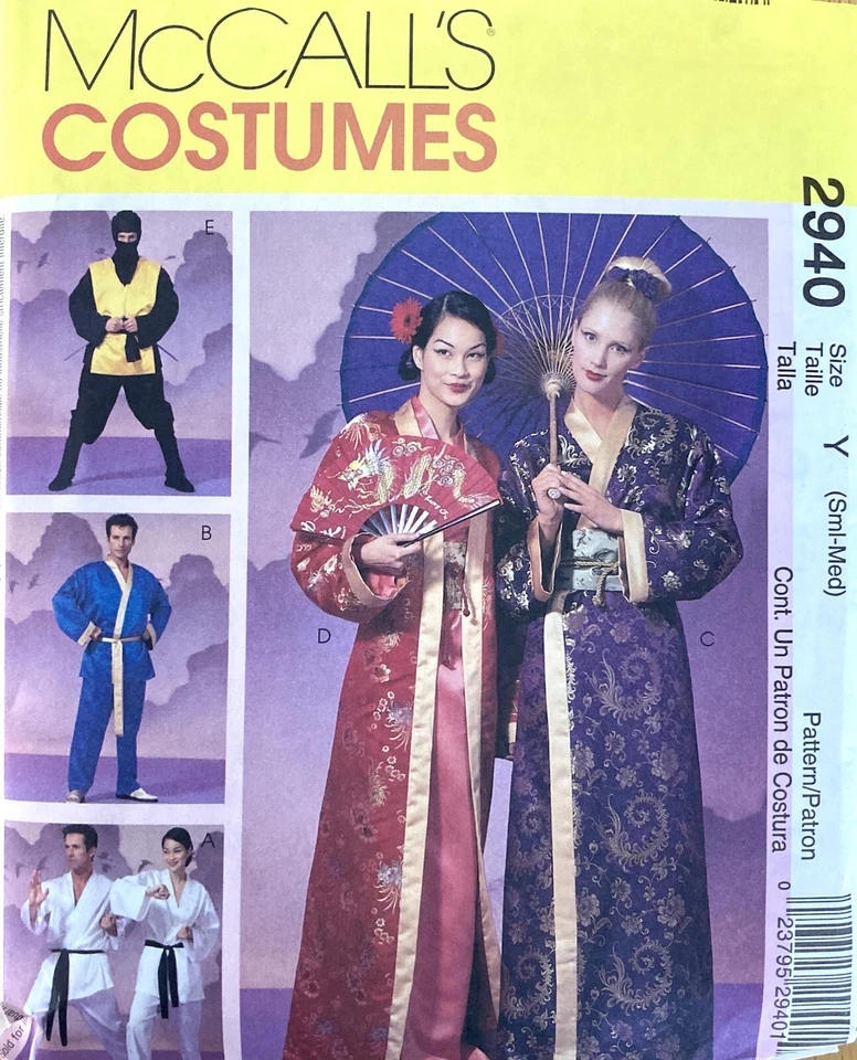 McCall’s Costumes 2940 Adult Unisex Robe Pants Belt Hood Costume Size S-M Uncut - Image 1 of 2