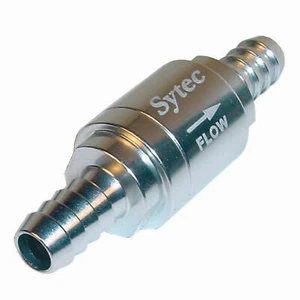 Sytec Motorsport One Way Valve For Fuel, Suit 6mm Push On Hose, Silver, Compact - Afbeelding 1 van 1