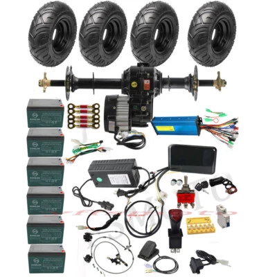 48伏500瓦1000瓦差速电机30/34/40英寸后轴套件适用于卡丁车4惠勒 — 第 1/4 张图片