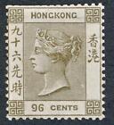 HONG KONG 24, MINT LH, 96c GRAY VICTORIA, NIBBED @ TOP