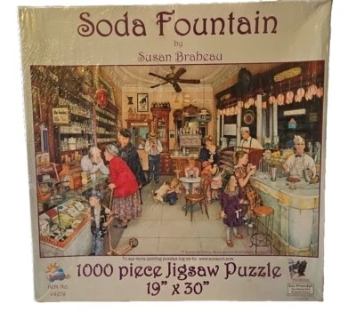 1950s Soda Fountain 1000 Pc Jigsaw Puzzle By Susan Brabeau Sealed  - Image 1 of 4