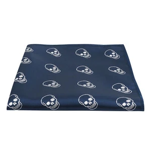 Marineblau Bestickt Totenkopf Einstecktuch, Taschentuch - Bild 1 von 2