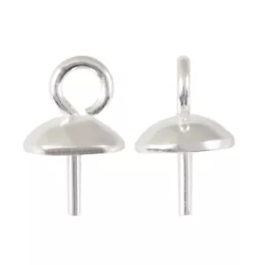 Sterling Silber Anhänger Cap Stift Verbinder mit Öffnen Schleife * Schmuckteile - Bild 1 von 3
