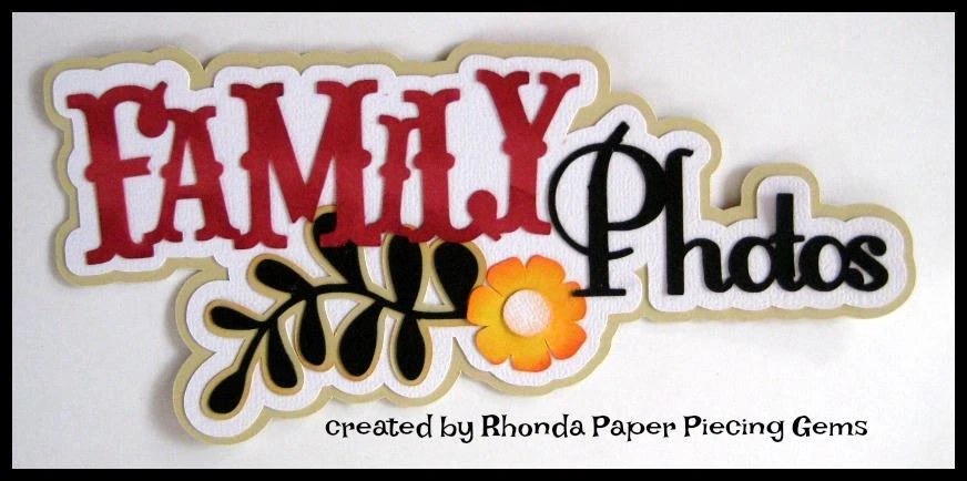 FAMILY PHOTO 'S title scrapbook  premade paper piecing by Rhonda - Image 1 of 1