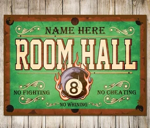 Personalised Billiard Pool Hall Custom Metal Wall Sign Decor Metal Plaque - Picture 1 of 4