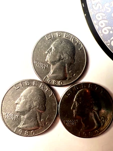 (3)Set of1980 - Washington QTR.Good condition, value, rare,error , but 4 , $900 - Picture 1 of 2